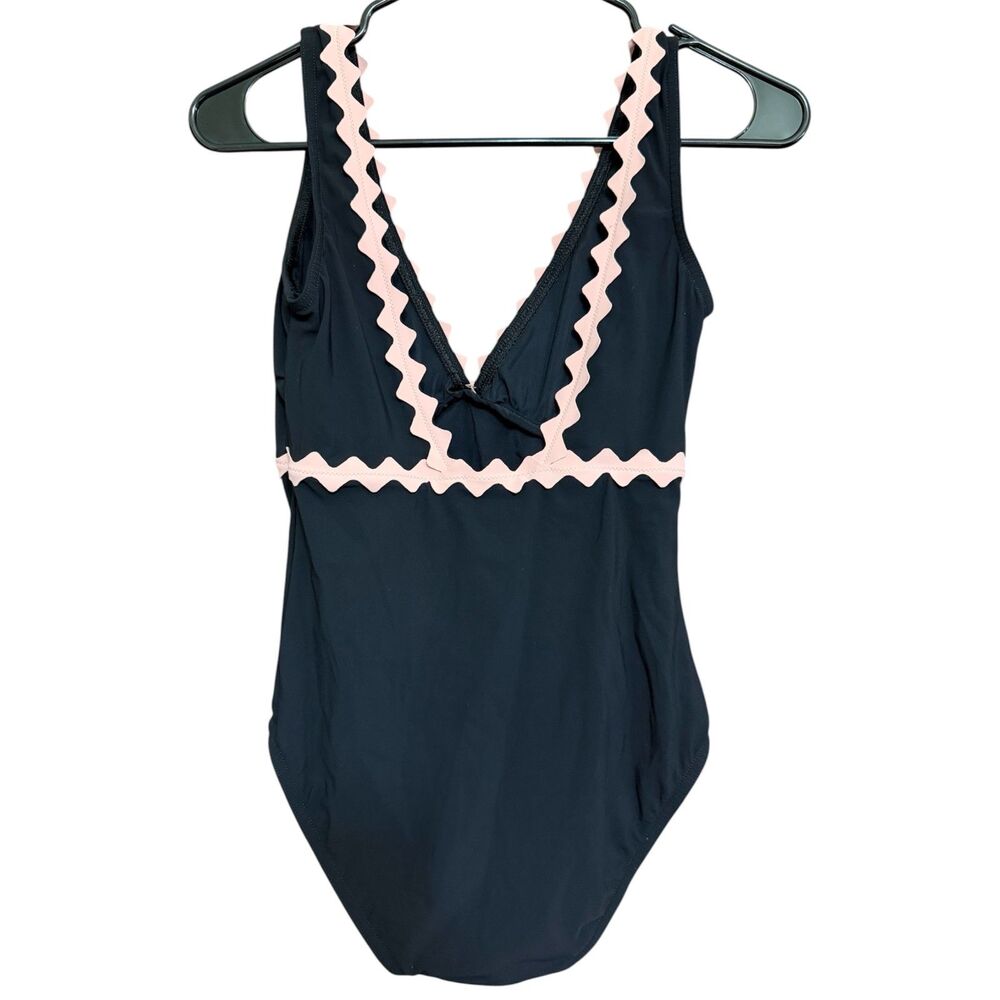 Karla Colletto One-Piece Black & Pink Scalloped Underwire Swimsuit - Size 08 - Picture 3 of 3